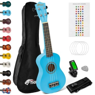 Imagen de Tiger Kit para tocar el ukelele, color azul