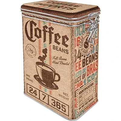 Imagen de Nostalgic Art Caja de café retro, Coffee Sack Idea regalo para aficionados a nostalgia, Lata con tapa aromática, Diseño vintage, 1,3 l