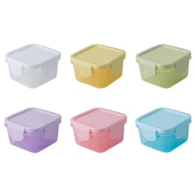Imagen de JOYOLA 6 Piezas Pequeño Recipientes para Alimentos, 60ml Mini Contenedor Congelador con Tapas, Caja de Condimentos Sellada Pequeña, Pequeños Salsas, Mermeladas y Snacks