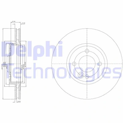 Imagen de DELPHI BG3661C Disco de freno 276 22 4 ventilado revestido sin procesar cojinete rueda, anillo sensor ABS MINI: Hatchback, Cabrio