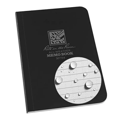 Imagen de Rite in the Rain Cuaderno Impermeable (374 M), Unisex Adulto, R 754, Negro, 3½ x 5 Inch