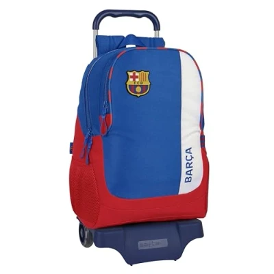 Imagen de Safta F.C. BARCELONA 2ª EQUIPACIÓN Mochila Escolar con Carro, Ideal para Niños de Diferentes Edades, Cómoda y Versátil, Calidad Resistencia, 33x15x43 cm, Color Azul Granate