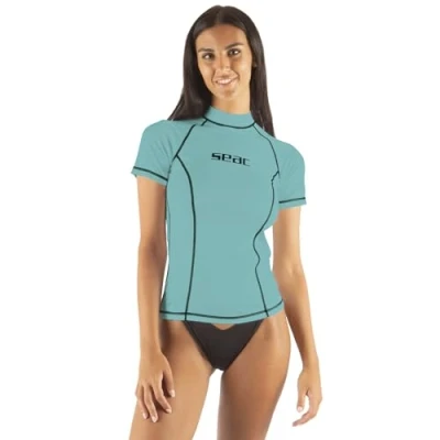 Imagen de Seac T Sun Short Lady, Camiseta de protección Rash Guard para esnorkel y natación Anti UV