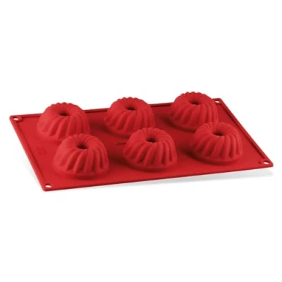 Imagen de Dr Oetker Flexxibel Bandeja Mini Pasteles Roscos Savarín, 6 cavidades de Silicona Platinum, Antiadherente, Apto para Lavavajillas, Resistente desde 40ºC hasta +230ºC