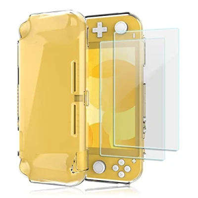 Imagen de ProCase Funda Transparente y 2 Protectores Pantalla para Nintendo Switch Lite 2019, Carcasa TPU Suave Antigolpes Antiarañazos Con Unidades Protector Vidrio Templado