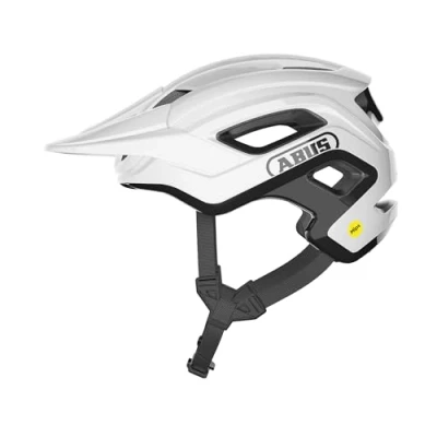 Imagen de ABUS casco MTB Cliffhanger MIPS de ciclismo para senderos exigentes con protección contra impactos y grandes aberturas ventilación hombres mujeres blanco brillante, S
