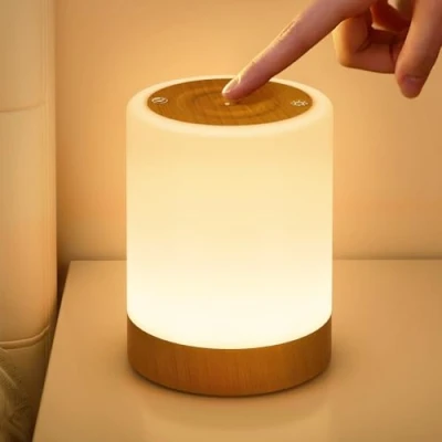 Imagen de NIWOHOM Luz Nocturna Infantil con Cálida, Lamparas de Mesita Noche Tactil Regulable 256 RGB Color y 5 Modos, Lampara Mesa LED Recargable USB Función Temporizador para Bebé Regalo