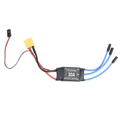 Imagen de DAUERHAFT XT60 Controlador de Velocidad electrónico ESC sin escobillas 30A, avión con Alta Capacidad antiinterferencia, para helicóptero RC FPV Control Remoto