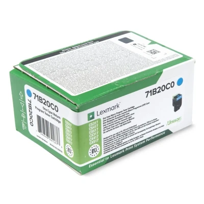Imagen de Tóner Cian Lexmark 71b20c0 Retornable (2300 Pag)