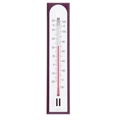 Imagen de termómetro preciso para uso como de temperatura ambiente en el hogar, oficina, jardín o invernadero, fácil montar la pared interiores y exteriores (burdeos)