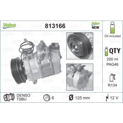 Imagen de VALEO 813166 compresor de Aire Acondicionado 7SBU16 12 PAG 46 R 134 a con aceite NEW ORIGINAL PART AUDI: A6 C4 Berlina, C5 Berlina