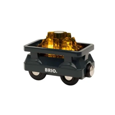Imagen de BRIO WORLD Vagón de oro brillante, vehículos para Circuito Tren BRIO, 2 Piezas, Edad 3+ Años