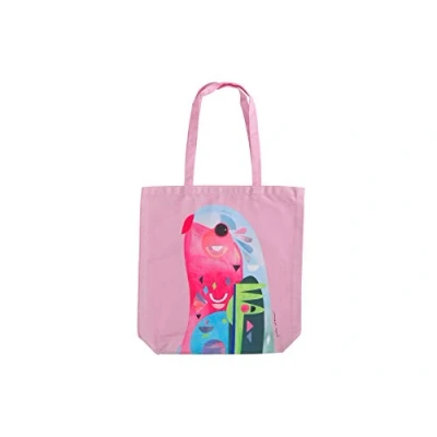 Imagen de Maxwell &amp; Williams Pete Cromer Bolsa Lateral con Diseño de Loro 100% Sarga Algodón, 42 x 41 cm Rosa