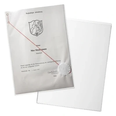 Imagen de Durable Funda protectora y de identificación (para documentos DIN A4, 210 x 297 mm Tamaño máximo inserción) 10 piezas, transparente, 213119