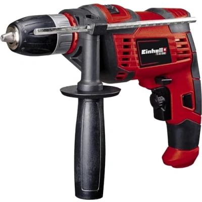 Imagen de Einhell Taladro de impacto TC ID 550 E (550 W, electrónica control velocidad, preselección rotación en el sentido las agujas del reloj/antihorario, mango adicional)
