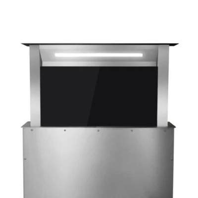 Imagen de Campana Extractora 60 cm de Tiro Descendente acero inoxidable vidrio negro apagado automático Funcionamiento táctil DRAFT600