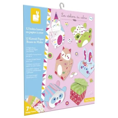 Imagen de Janod 12 Cajas de Papel Kawaii para Hacer Creaciones + 1 Hoja Pegatinas DIY Les Ateliers Du Calme Kit Ocio Creativo Infantil Destreza y Concentración A Partir 7 Años J09164