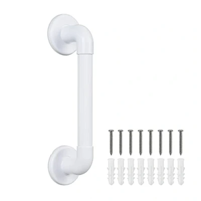 Imagen de Relaxdays Asa Ducha Baño, Soporte Pared Bañera, 100 kg, Personas Mayores y Discapacitadas, Barra de Apoyo, Blanco, 9 x 39 9.5 cm