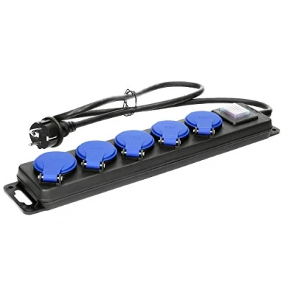 Imagen de ORNO OR AE 13159(GS)/5M Enchufe Exterior para Taller al Aire Libre IP44 de 5 vías con 5m Cable (5m)