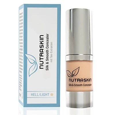 Imagen de Nutraskin Silk &amp; Smooth Corrector Claro Líquido Natural para un Cutis Impecable I Oculta Manchas y Arrugas Ojeras Fabricado en Alemania 10ml