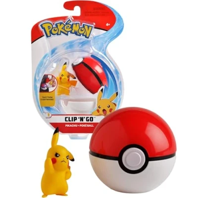 Imagen de Pokemon Clip &#039;N&#039; Go Set Features 2 Inch Pikachu Figure &amp; Poke Ball Perfect for Any Trainer