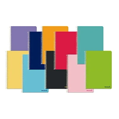 Imagen de Cuaderno espiral liderpapel cuarto smart tapa blanda 80h 60gr rayado nº46 colores surtidos