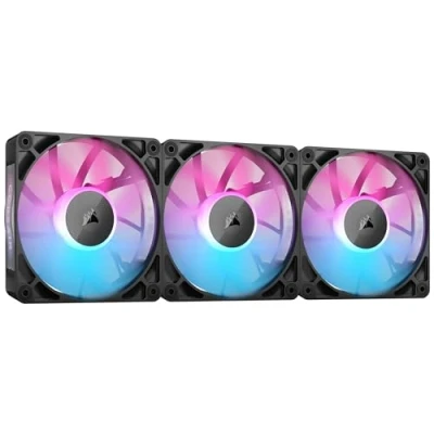 Imagen de CORSAIR iCUE Link RX120 Ventiladores PWM RGB de 120 mm con System Hub Rodamiento Cúpula Magnética Paquete Triple Negro