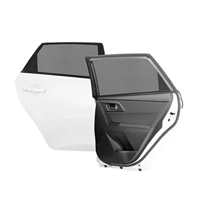 Imagen de InnovaGoods Malla Parasol para Coche UVlock, Pack de 2, Protección UV, Reduce Calor, Transpirable, Universal, Fácil Instalación, Negro
