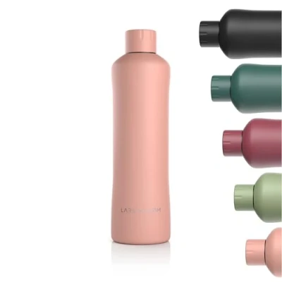 Imagen de LARS NYSØM Botella de acero inoxidable aislante 1 litro agua a prueba fugas para deportes, bicicleta, perro, Termos (Blush Rose, 1000ml)