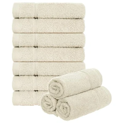Imagen de Brandsseller Juego de 10 Toallas Jabón 30 x cm Franela Toalla para Invitados con Percha Algodón 470 g/m² Baño Hogar Crema