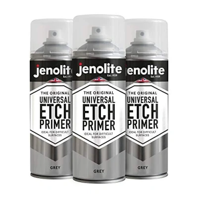 Imagen de JENOLITE Imprimación Fosfatante Universal en Spray Gris 3x400ml Iimprimacion Metal Alta Adherencia para Aluminio, Acero Inoxidable, Metales Galvanizados y Superficies Difíciles