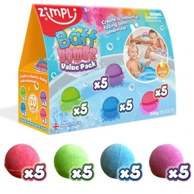 Imagen de 20 bombas de baño Zimpli Kids, crea una aventura espumoso, caja regalo para un burbujas, regalos fiestas, rellenos bolsas niños