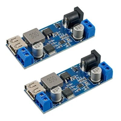 Imagen de EPLZON DC 6V 9V 12V 24V a 5V 5A Buck Converter Module V 36V Step Down to 5.3V 5.2V 3.5 6A Transformador Regulador de Voltaje Salida Dual Módulo alimentación (Paquete 2 Piezas)