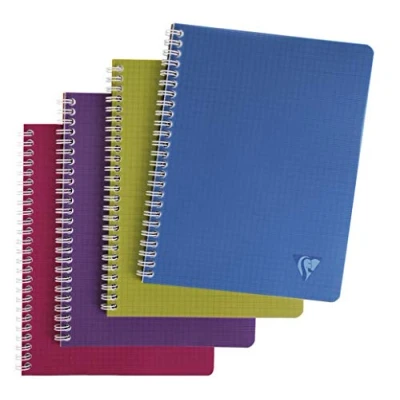 Imagen de Clairefontaine Linicolor Lot de 10 cahiers à spirale 17 x 22 cm quadrillés 50 feuilles 90 g Couleurs assorties