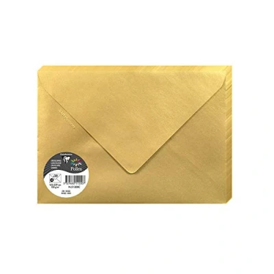 Imagen de Clairefontaine 5652 C Pack de 20 sobres 16,20 x 22,90 0,10 cm, color dorado 16.20 22.90 0.10