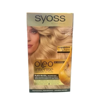 Imagen de Syoss Oleo Intense Tinte 9 10 Rubio Luminoso Coloración permanente Sin Amoníaco Cobertura profesional De canas Resultados peluquería (Pack 3)