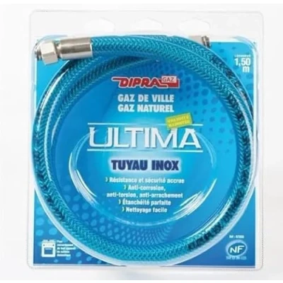 Imagen de Dipra Manguera flexible de acero inoxidable 73150 para gas natural, longitud 1,50 m