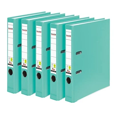Imagen de Falken Carpeta de polipropileno colores, 3 y 5 unidades, color turquesa 5er Pack schmal