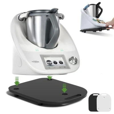 Imagen de Tabla Deslizante Acrílica Mate Para Thermomix TM6 TM5: Deslizador de Fácil Movimiento, Accesorio Robot Cocina Thermomix, Movimiento Rápido (Negro)