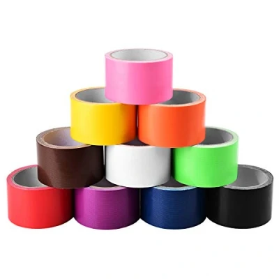 Imagen de AUMUA Cinta Americana 50mm x 9.1m, Adhesiva de Colores, Duct Tape para Reparar, Artesanía, Personalizar, Decorar y Educar, 10 Rollos