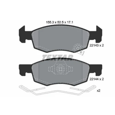 Imagen de TEXTAR 2214301 Juego de pastillas freno con avisador acústico desgaste accesorios OPEL: Corsa E Hatchback