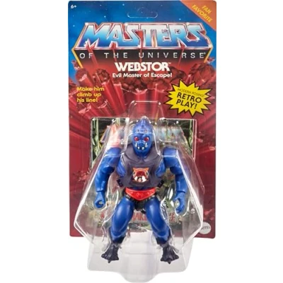 Imagen de Masters of the Universe Origins Figura de acción, Webstor Coleccionable, Motu Master Escape, 16articulaciones móviles, 14cm con Accesorios, HYD22