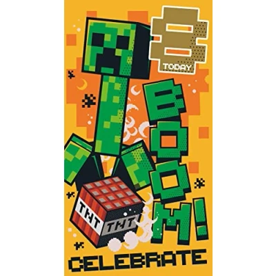 Imagen de Minecraft tarjeta de cumpleaños 8 años, para cumpleaños, respetuosa con el clima, reciclable, licencia oficial