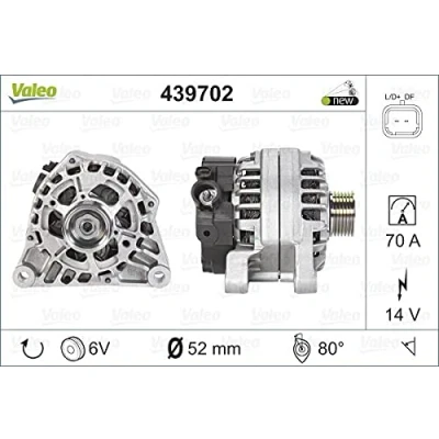 Imagen de VALEO 439702 Alternador 14V 70A PEUGEOT: 206 Hatchback, 207 307 SW, CITROËN: C2 C3 I Pluriel