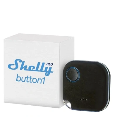Imagen de Shelly BLU Button 1, Botón Negro Bluetooth De Acción y Escena, Automatización Del Hogar, iOS Android App, Hub No Requerido, Larga Duración Batería, Indicador LED, Zumbador, Amplia Gama