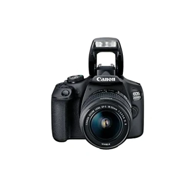 Imagen de Canon EOS 2000D Cámara réflex de 24.1 MP (CMOS, Escena inteligente automática, 9 puntos AF, filtros creativos, Movie, Full HD LCD 3&quot;, WiFi/NFC) negro Kit con objetivo EF S 18 55mm IS II