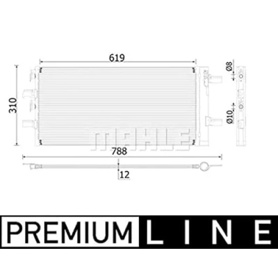 Imagen de MAHLE ORIGINAL AC 892 000P Condensador con secador 10mm 8mm 619mm MINI: Hatchback