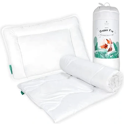 Imagen de FAM&#039; Home: Juego de Ropa Cama Infantil Cheeky Fox, edredón para bebé 90 x 120 cm y Almohada 40 60 Certificado Oeko Tex Standard 100 Adecuado 70 140