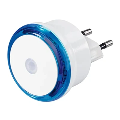 Imagen de Hama Luz Nocturna LED con Sensor Crepuscular y Enchufe de Orientación para Dormitorio Habitación Infantil Consumo Eficiente Azul