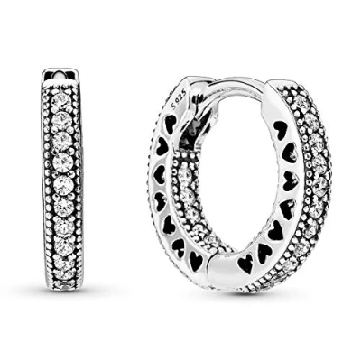 Imagen de Pandora PAVÉ Heart Pendientes, Mujer, Talla: One Size, Sterling silver